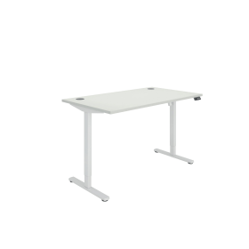 Polaris Single Motor Sit Stand Desk 1400mm x 800mm White White 894217 F