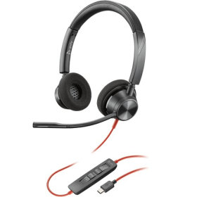 Poly Blackwire 3320 Wired Stereo USB C A Headset Black 852478 F