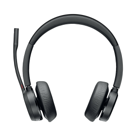 Poly Voyager 4320 Binaural Wireless On Ear USB A Headset BT700 Dongle Charging Stand Black 786129 F
