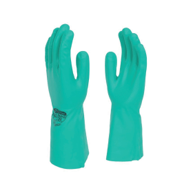 Polyco NitriTech III Green Flock Lined 33cm Nitrile Rubber Gloves XL 893446 F