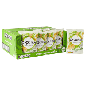 Popchips Sour Cream and Onion Crisps 23g 24 Pack 828115 F