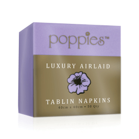 Poppies Tablin Napkins 4 Fold 40cm Lilac 500 Pack 929952 F