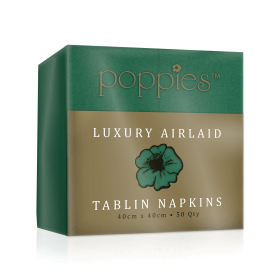 Poppies Tablin Napkins 8 Fold 40cm Forest Green 500 Pack 929948 F