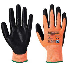 Portwest Amber Cut Gloves Nitrile Foam Amber Large 12 Pack 836886 F