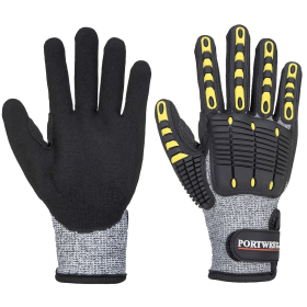 Portwest Anti Impact Cut Resistant Gloves Grey Black 3XL 12 Pack 862071 F