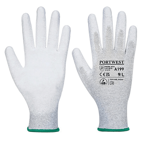 Portwest Anti Static PU Palm Gloves Grey 2XL 12 Pack 860460 F