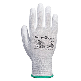Portwest Anti Static PU Palm Gloves Grey Medium 12 Pack 860456 F