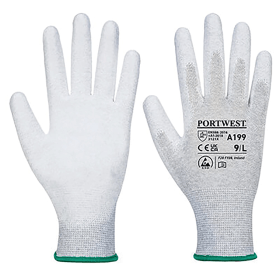 Portwest Anti Static PU Palm Gloves Grey XS 12 Pack 860459 F
