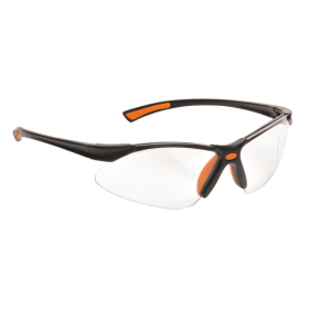 Portwest Bold Pro Clear Safety Glasses Orange 12 Pack POW16164 F