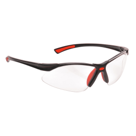 Portwest Bold Pro Clear Safety Glasses Red 12 Pack POW16302 F