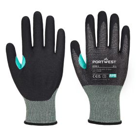 Portwest CS Cut E18 Nitrile Gloves Black Medium 12 Pack 860496 F