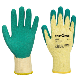 Portwest Classic Grip Gloves Latex Green XL 12 Pack 692434 F