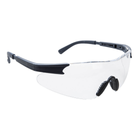 Portwest Curvo Clear Safety Glasses Black 12 Pack POW20134 F