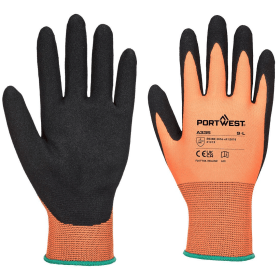 Portwest Dermi Grip NPR15 Nitrile Sandy Gloves Orange Black 2XL 12 Pack 868223 F