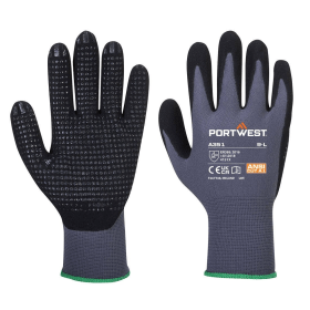 Portwest DermiFlex Plus Gloves Grey Black XL 12 Pack 867752 F