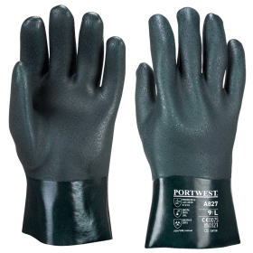 Portwest Double Dipped PVC Gauntlet 27cm Green XL 12 Pack 863860 F