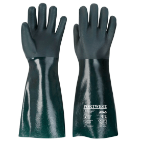 Portwest Double Dipped PVC Gauntlet 45cm Green XL 12 Pack 863864 F