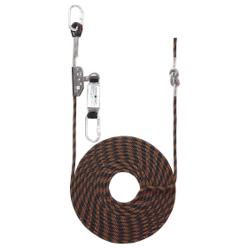 Portwest Fall Arrester on Kernmantle Rope 10m Black Orange POW41612 F