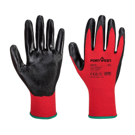 Portwest Flexo Grip Nitrile Gloves Red Black Medium 12 Pack 869824 F