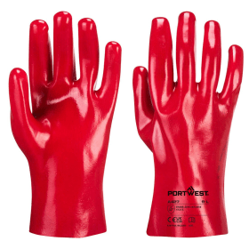 Portwest Grip 12 PVC Gauntlet 27cm Red XL 12 Pack 836864 F