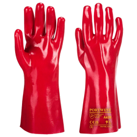 Portwest Grip 12 PVC Gauntlet 35cm Red XL 12 Pack 836889 F