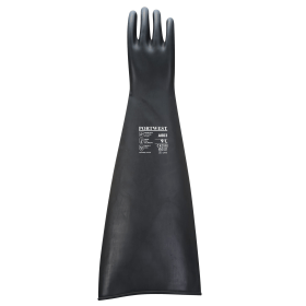 Portwest Heavyweight Latex Rubber Gauntlet 600mm Black Large 12 Pack 863542 F
