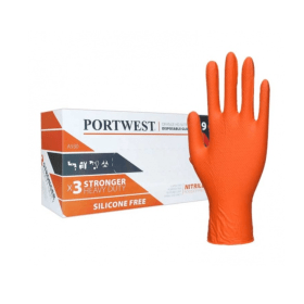 Portwest High Strength Disposable Glove Orange Medium 100 Pack 870690 F