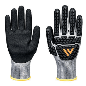 Portwest Impact F13 Nitrile Foam Waterproof Gloves Grey Black Medium 900343 F