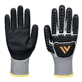 Portwest Impact F13 Nitrile Foam Waterproof Gloves Grey Black XS 900340 F