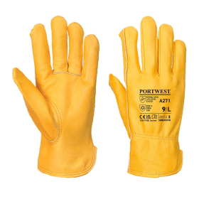 Portwest Lined Driver Gloves Tan XL 12 Pack 866636 F