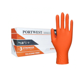 Portwest Orange HD Disposable Glove Orange XL 100 Pack 870691 F