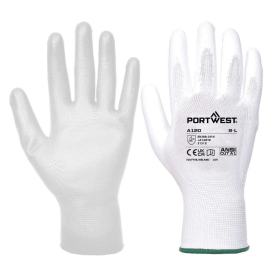 Portwest PU Palm Gloves White 2XS 12 Pack 866505 F