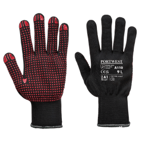 Portwest Polka Dot Gloves Black Small 12 Pack 861798 F