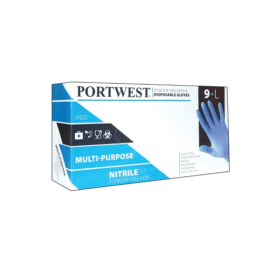 Portwest Powder Free Nitrile Disposable Glove Blue Small 100 Pack 870666 F
