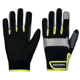 Portwest Pw3 General Utility Gloves Black Yellow Small 12 Pack 872738 F
