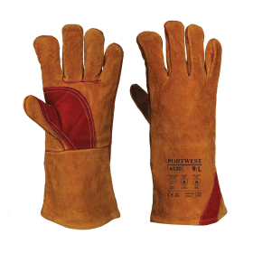 Portwest Reinforced Welding Gauntlet Brown XL 6 Pack 870621 F