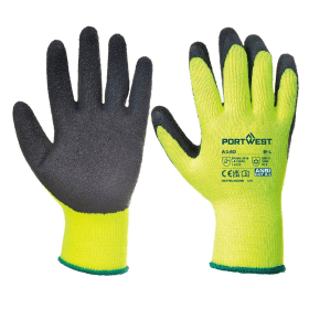 Portwest Thermal Grip Gloves Latex Black Large 12 Pack 692428 F