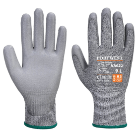 Portwest Vending MR Cut PU Palm Gloves Grey XS 24 Pack 871005 F