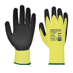 Portwest Vis Tex Cut Resistant Gloves PU Yellow Black Medium 12 Pack 863355 F