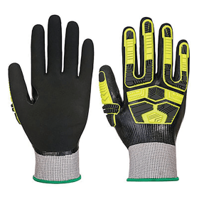 Portwest Waterproof HR Cut Impact Gloves Grey Black Large 865154 F