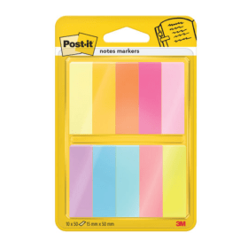 Post It Notes Markers 15x50mm Assorted 500 Pack 7100234524 3M38046 F