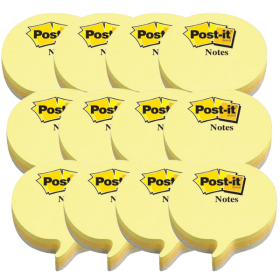 Post It Speech Bubble 225 Sheets 70mm x 70mm Assorted 12 Pack 142961 F