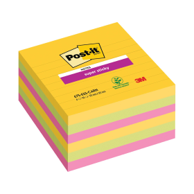 Post It Super Sticky XL Notes 90 Sheets 101mm x 101mm Lined Rio 6 Pack 461194 F