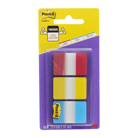 Post it Durable Index Tabs 25x38mm Assorted 66 Pack 686 RYB 100865 F