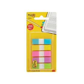 Post it Index Portable Index Tabs 12x43mm Assorted Neon 100 Pack 683 5CBINDEX 101838 F