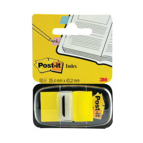 Post it Index Tab Dispenser 25x43mm Yellow 50 Pack 680 5 100352 F