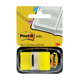 Post it Index Tabs 25x43mm Yellow 600 Pack 6805 600 3M06263 F