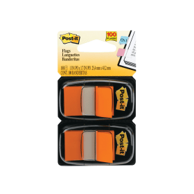 Post it Index Tabs Dispenser 25x43mm Orange 100 Pack 680 O2EU 374607 F