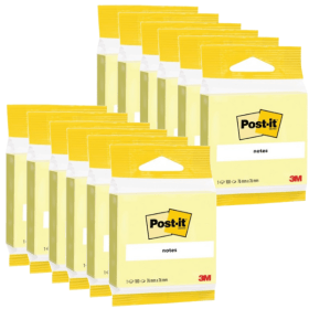 Post it Notes 100 Sheets 76mm x 76mm Yellow 12 Pack 125635 F
