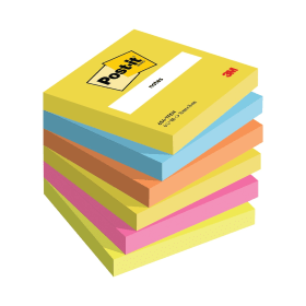 Post it Notes 100 Sheets 76x76mm Energetic 6 Pack 50021 100090 F